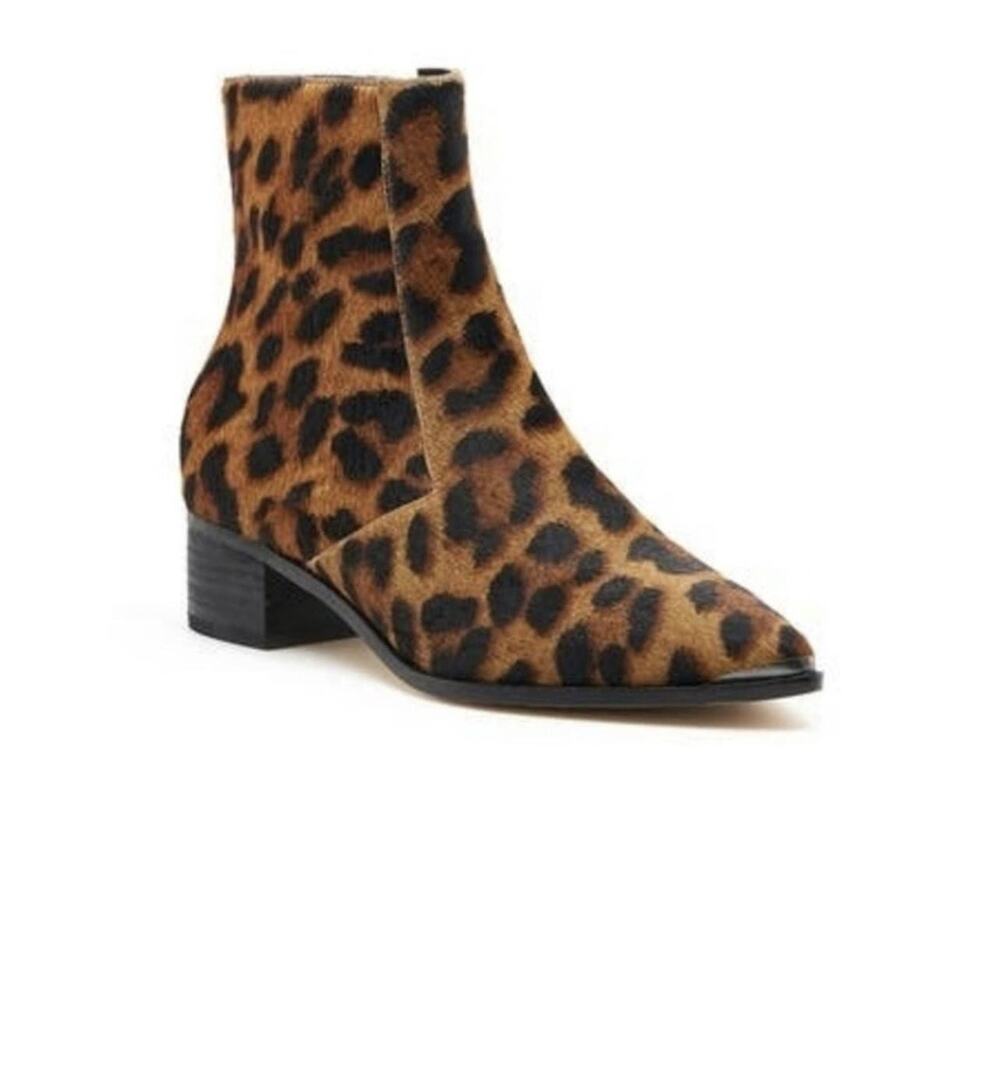 Botkier Boots Women's Size 6 Brown Leopard Calf Hair Greer Ankle Booties